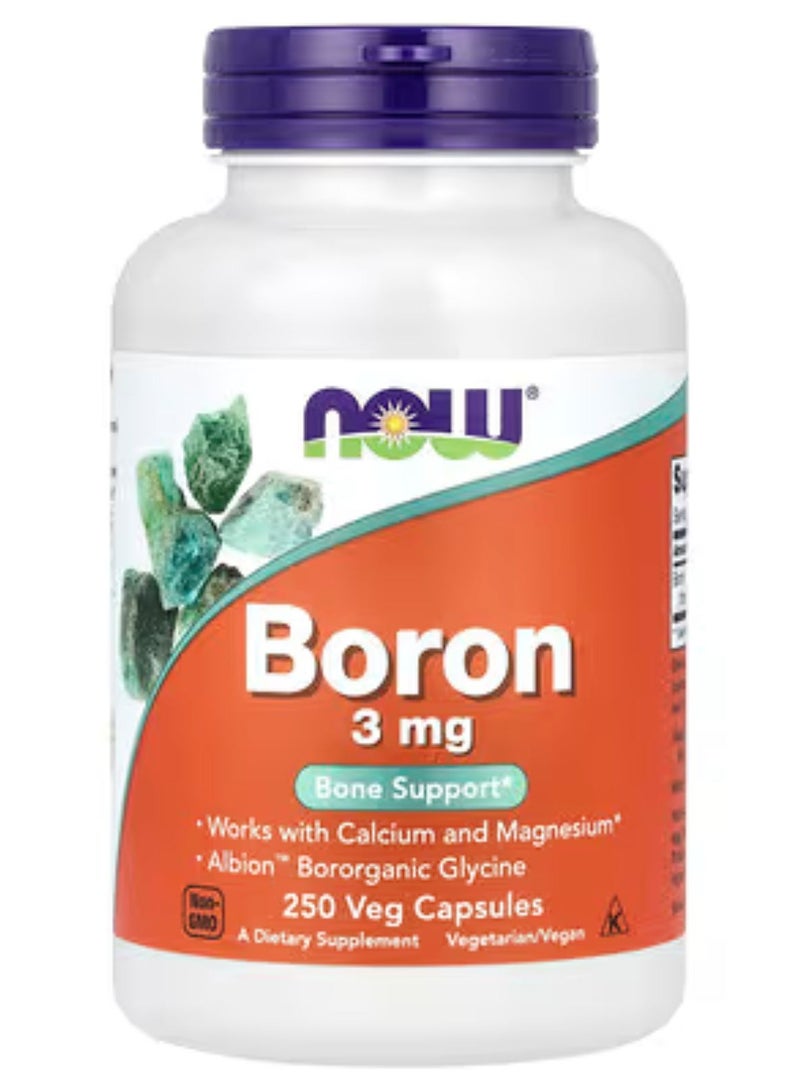 now Boron 3 mg Dietary Supplement - 250 Capsules - Image 1