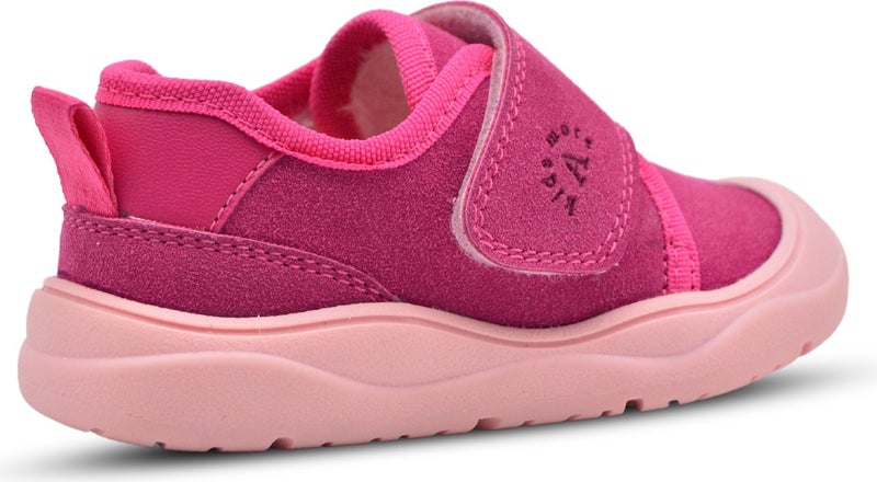 Kids A More Wide Single Velcro Plush Furry Anatomical Baby Girl Shoes Fuchsia  - Image 2