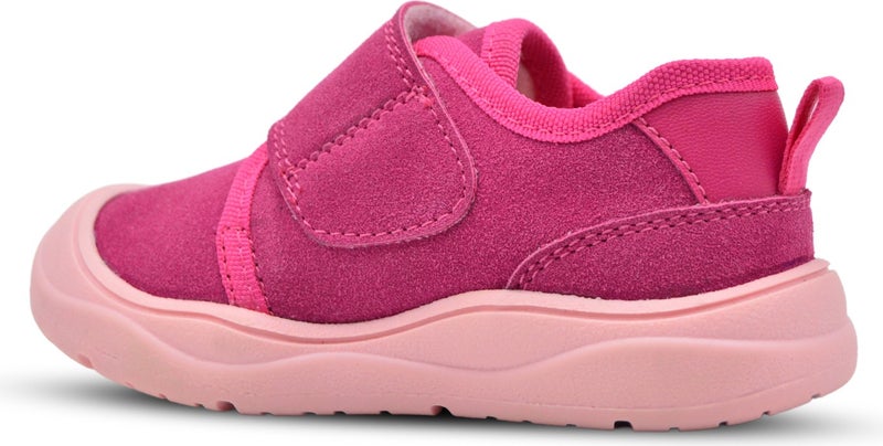 Kids A More Wide Single Velcro Plush Furry Anatomical Baby Girl Shoes Fuchsia  - Image 3