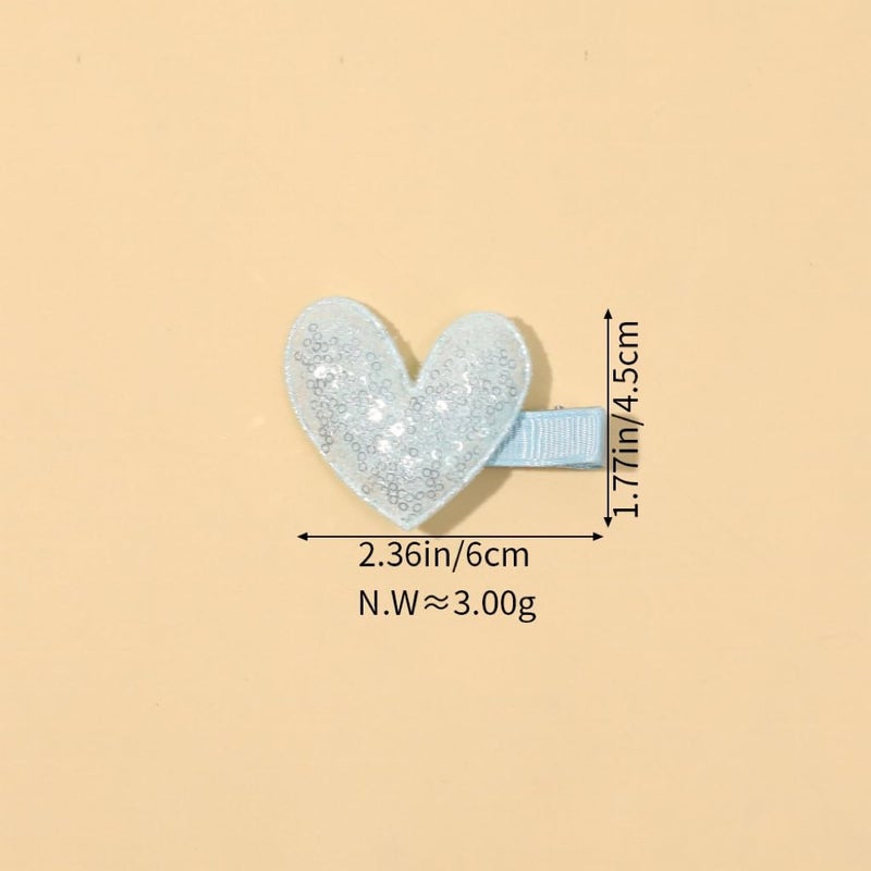 YYKITCHEN 5pc Cute Valentine's Heart Hair Clips Glitter Heart Shaped Hair Barrettes Snap Hairpins for Little Baby, Teen, Toddler Girls, Kids Small Love-Themed Hair Accessories Gift (B) - Image 5