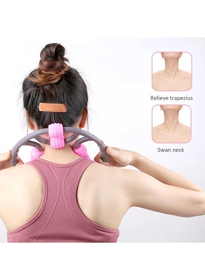 بكرة تدليك يدوية بـ 5 عجلات لتحفيز العضلات وتحسين الدورة الدموية وتخفيف الإجهاد. - Image 1