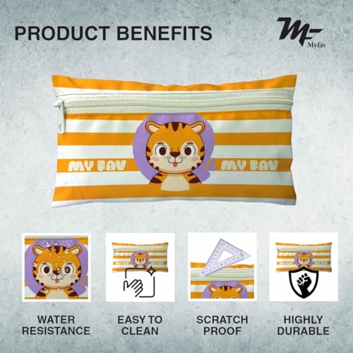Myfav MY FAV Set of 20 Birthday Party Return Gift Pencil Pouches | Cute Animal Print Polyester Stationery Case with Zip | School Supply Organizer for Kids; Students & Party Favors (Assorted) - Image 4