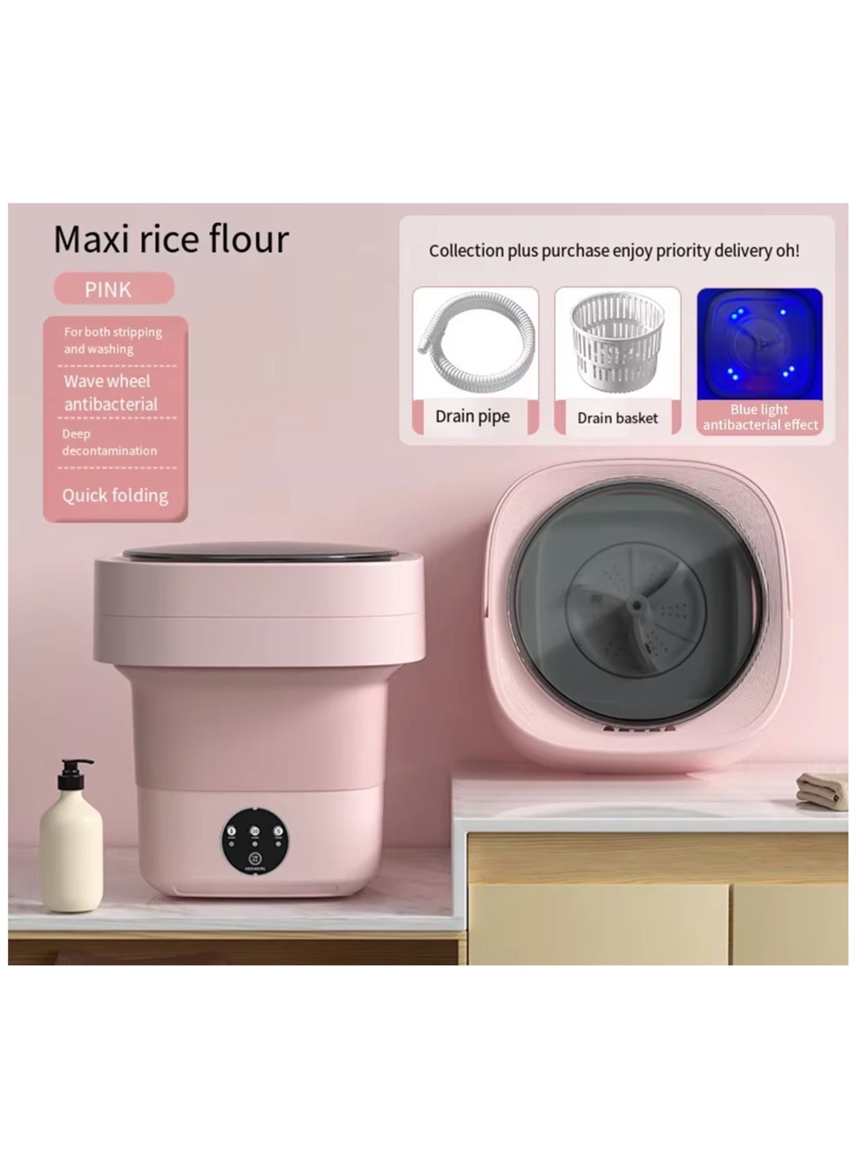 Generic Portable Folding Washing Machine Large Capacity for Home