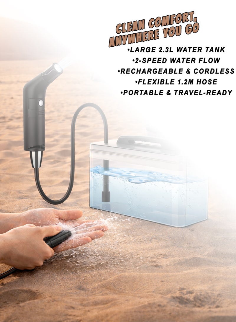 Toshonics Portable Bidet for Travel – Rechargeable Travel Bidet Shattaf with Water Tank – Handheld Muslim Bidet Sprayer for Toilet, Camping, Hiking, Outdoor Use – Compact, Lightweight, Portable, Hygienic - Image 2