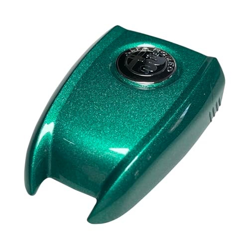 JUNMEI ABS Carbon Fiber Style 3D Color Black Logo Car Smart Remote Key Fob Cover Case Replace for Alfa Romeo Giulia Stelvio Tonale (Black Logo, Green A)… - Image 5