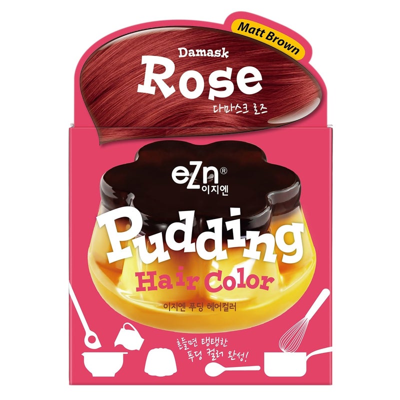 eZn Pudding Hair Dye Ammonia Free SemiPermanent Self Hair Dye DIY Kit included contain Keratin Made in Korea Beauty damask rose