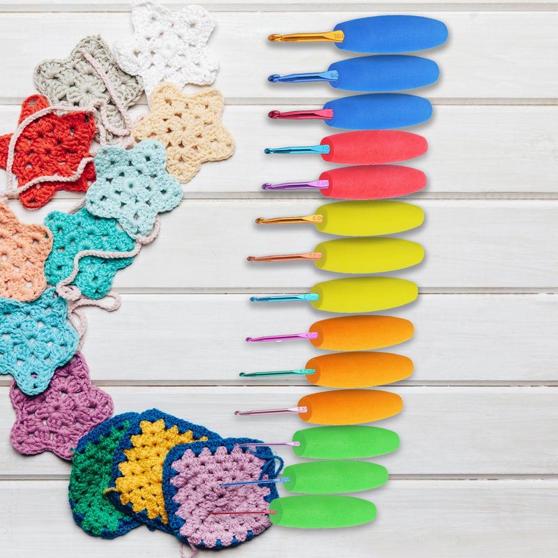 MEYAGO 5PCS Crochet Hook Grips Set Ergonomic Crochet Hook Handle Multi-Size Ergonomic Crochet Hook Handle Attachment - Fits 2mm to 10mm Hooks - Image 5