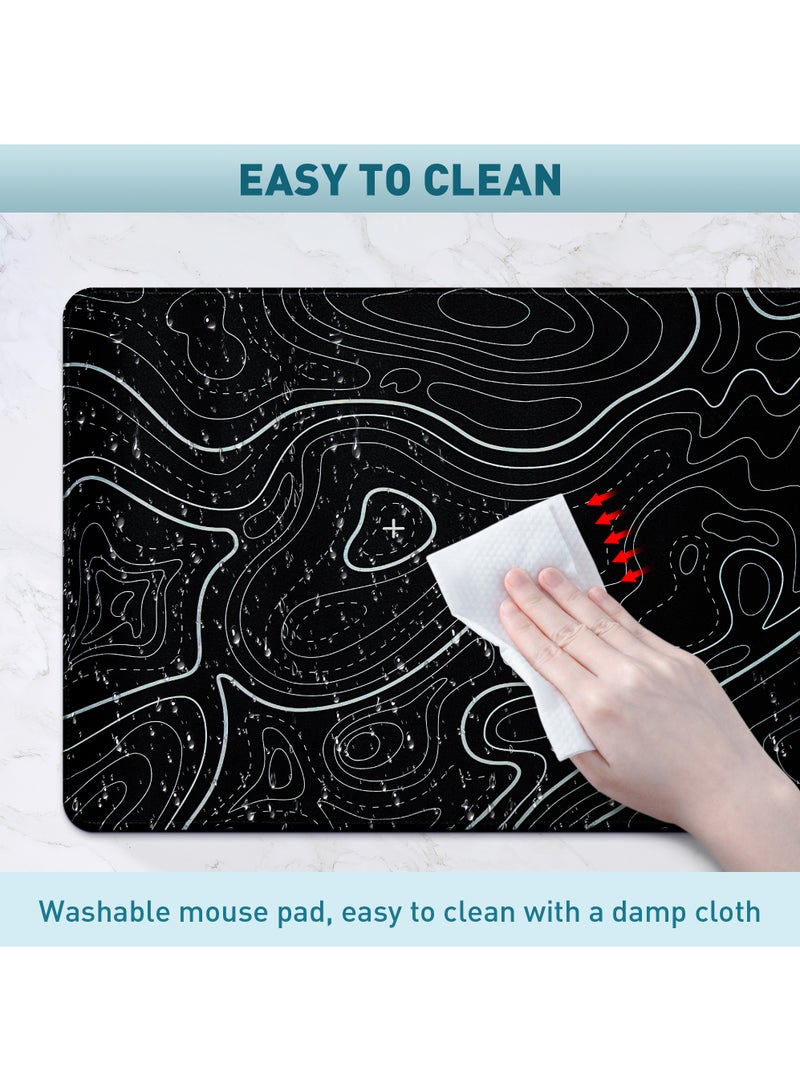 Rock Pow ROCK POW Large Gaming Mouse Pad with Anti-Slip Surface, 800x300x3mm,Thicker Rubber Base Gaming Mousepad with Stitched Edges Design for mouse and keyboard,gaming home and working office  - Image 4