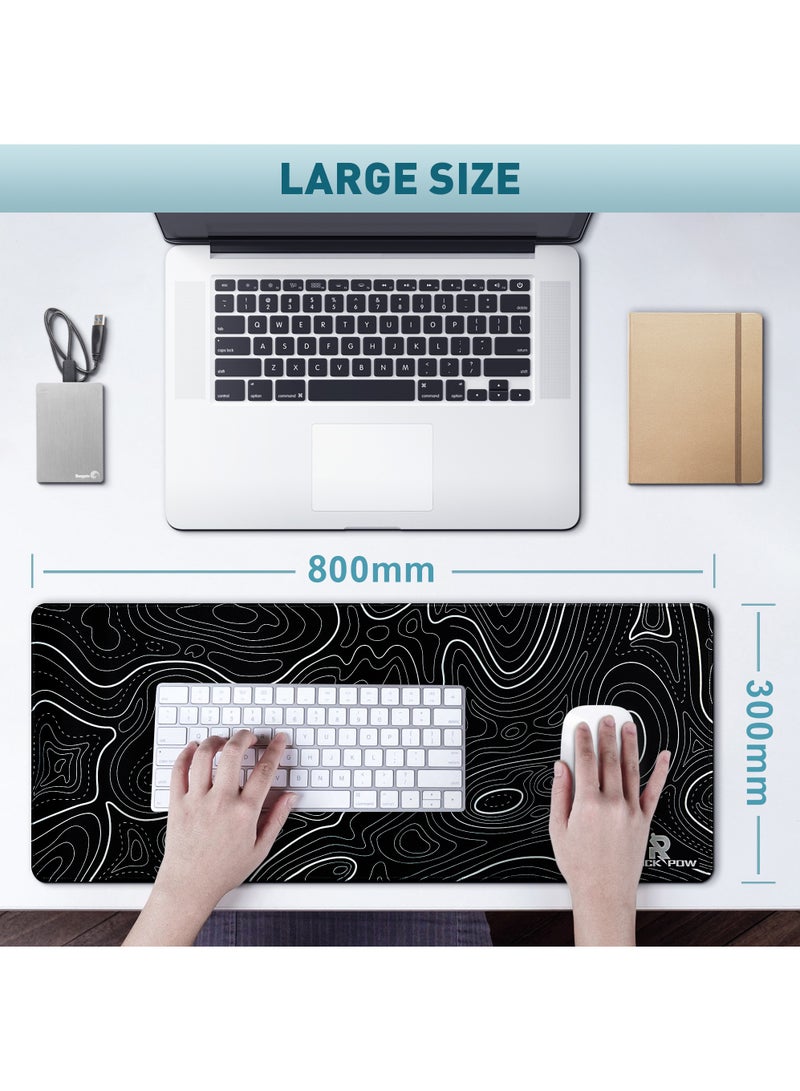 Rock Pow ROCK POW Large Gaming Mouse Pad with Anti-Slip Surface, 800x300x3mm,Thicker Rubber Base Gaming Mousepad with Stitched Edges Design for mouse and keyboard,gaming home and working office  - Image 5