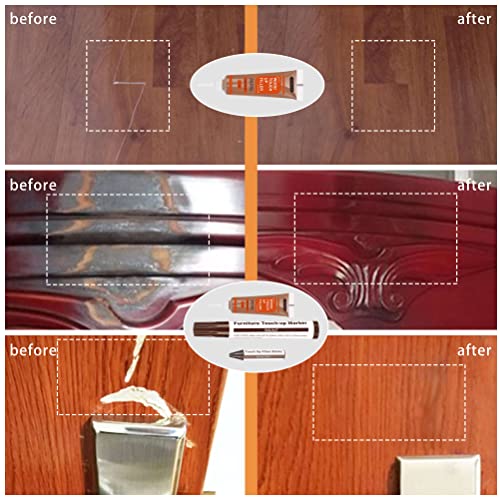 Lifreer Wood Furniture Repair Kit - 40 Pcs Wood Filler, Touch Up Markers with Wax Sticks - for Wood Floors, Stains, Scratches,Tables, Door, Carpenters, Bedposts - Image 2