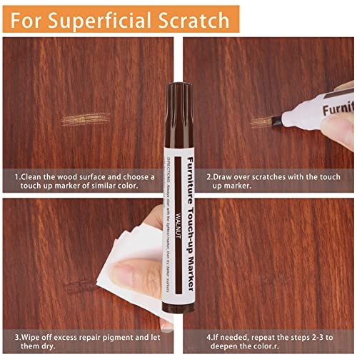 Lifreer Wood Furniture Repair Kit - 40 Pcs Wood Filler, Touch Up Markers with Wax Sticks - for Wood Floors, Stains, Scratches,Tables, Door, Carpenters, Bedposts - Image 5