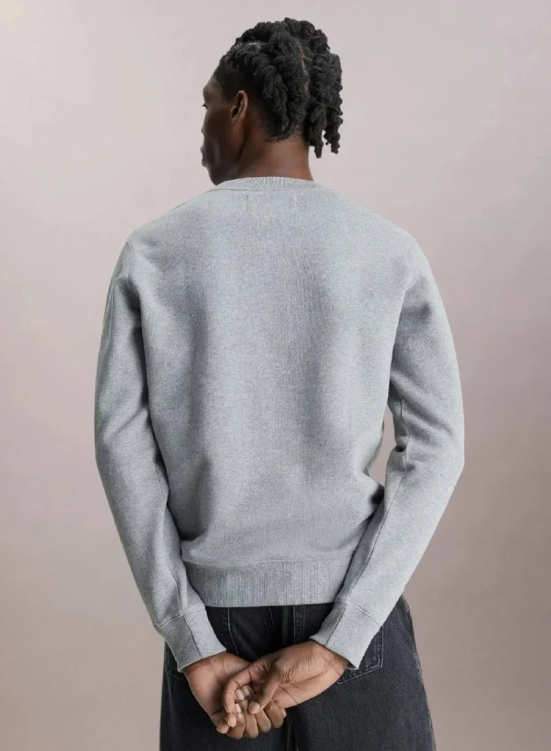 Calvin Klein Jeans Mid Grey Heather Monogram Sweatshirt for Men | Best Price UAE