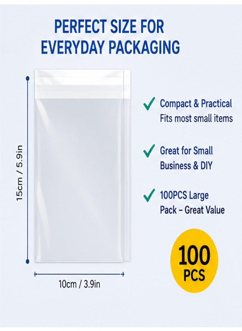 Neonix 10×15cm Clear Self Adhesive Bags Cookie Candy Packaging Bags 100Pcs - Image 5