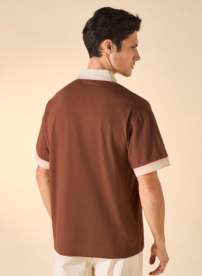 ايكونيك تيشيرت بولو بارز الملمس بتفاصيل بارزة من آيكونيك - Image 3