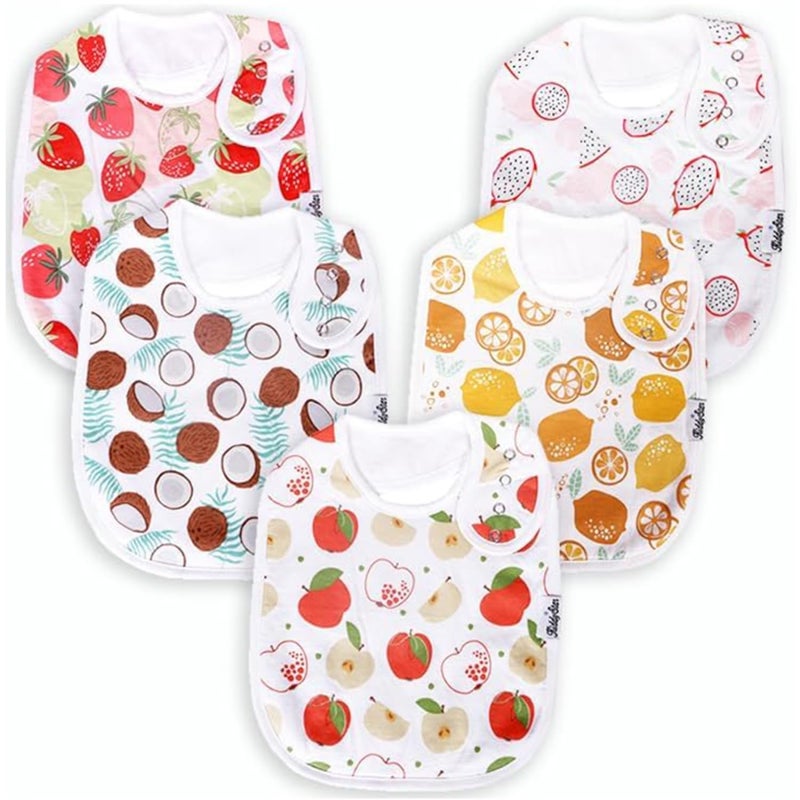 KiddyStar Drool Bibs for Babies â€“ Organic, Unisex, Soft Absorbent Teething Bibs with Adjustable Snaps - Image 1