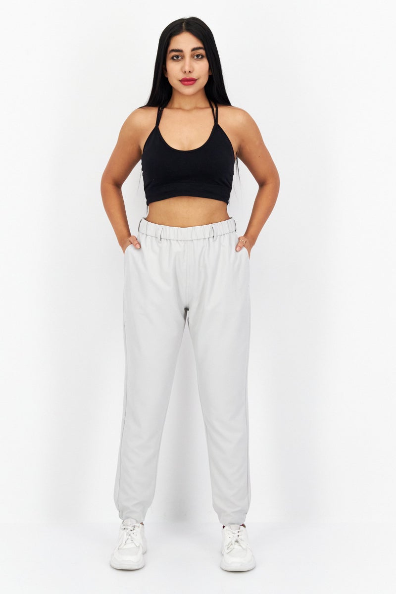 Lyle & Scott Women Sportswear Fit Outdoor Track Pants, Light Grey  - Image 2