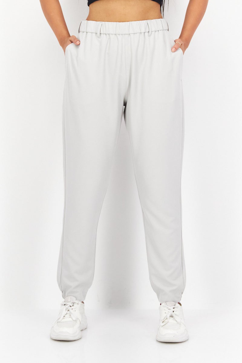 Lyle & Scott Women Sportswear Fit Outdoor Track Pants, Light Grey  - Image 1