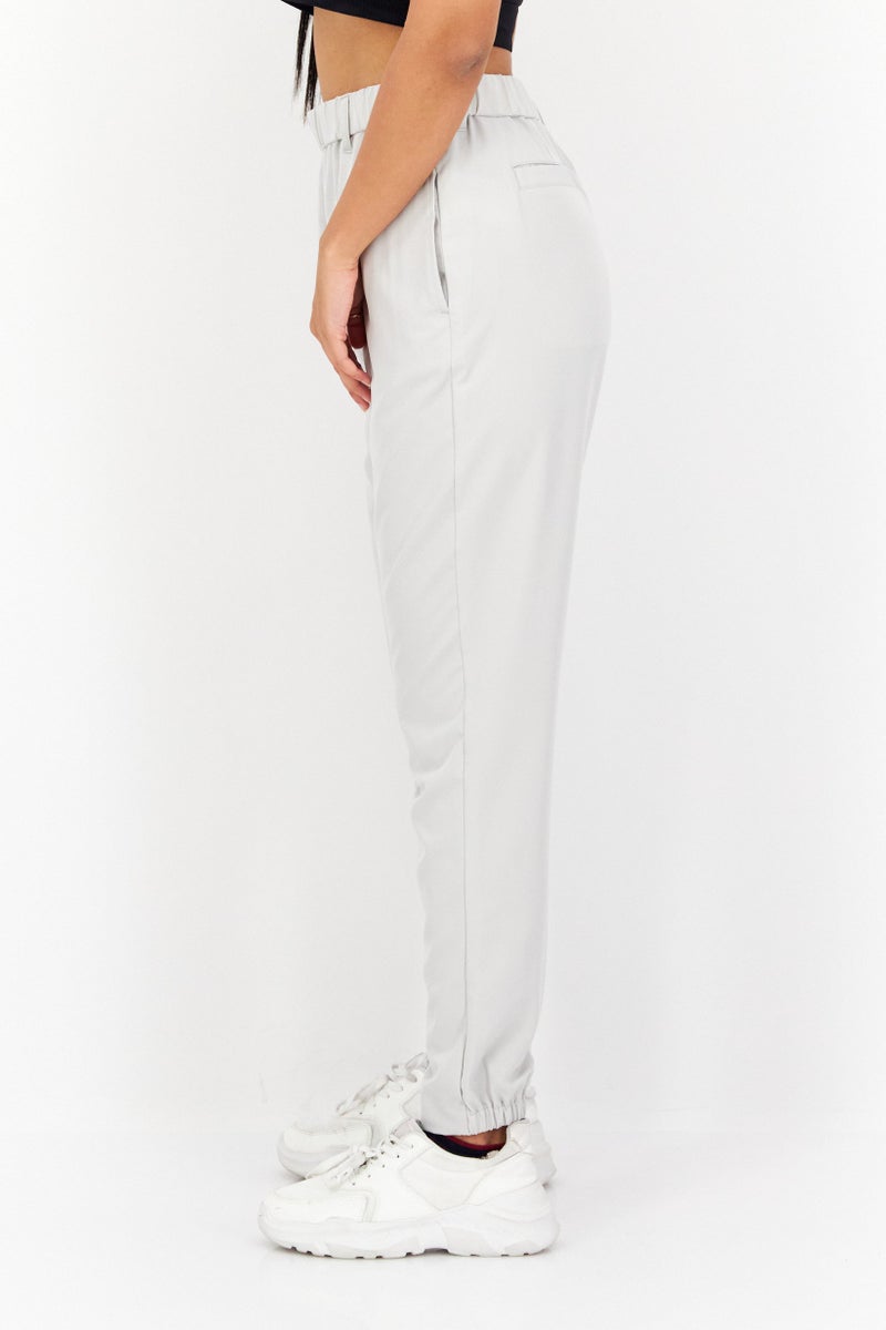 Lyle & Scott Women Sportswear Fit Outdoor Track Pants, Light Grey  - Image 3