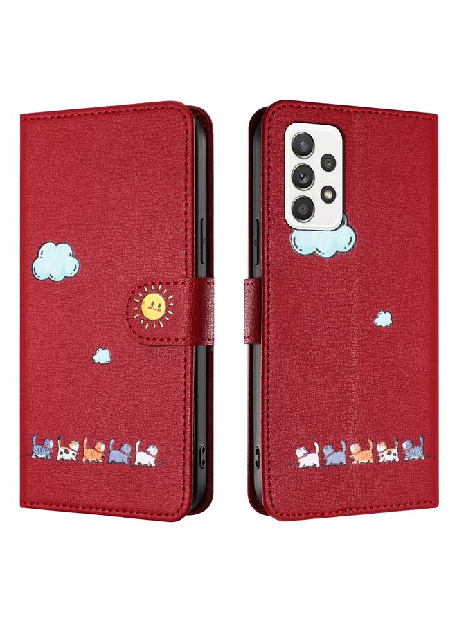 S-TOP Case For Samsung Galaxy A53 Cartoon Cats Leather Phone Case - Image 2