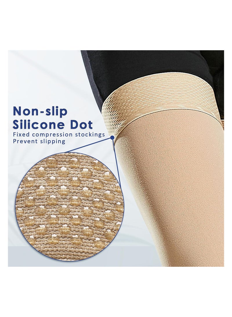 SYOSI 15-20 mmHg Open Toe Medical Compression Stockings for Women Men, Thigh High Graduated Compression Socks with Dot Silicone Band, Support Circulation Pressure Stockings for Varicose Veins, Edema (L) - Image 5