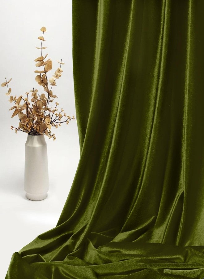 KKJIAF Olive Green Stretch Velvet Fabric 60 Inch Wide, 1 Yard Soft Stretchy Fabric for Sewing Clothes, Apparel, Costume, Crafts - 90% Polyester 10% Spandex - Image 4