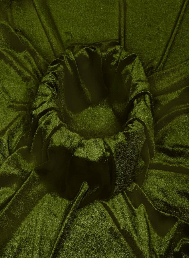 KKJIAF Olive Green Stretch Velvet Fabric 60 Inch Wide, 1 Yard Soft Stretchy Fabric for Sewing Clothes, Apparel, Costume, Crafts - 90% Polyester 10% Spandex - Image 2