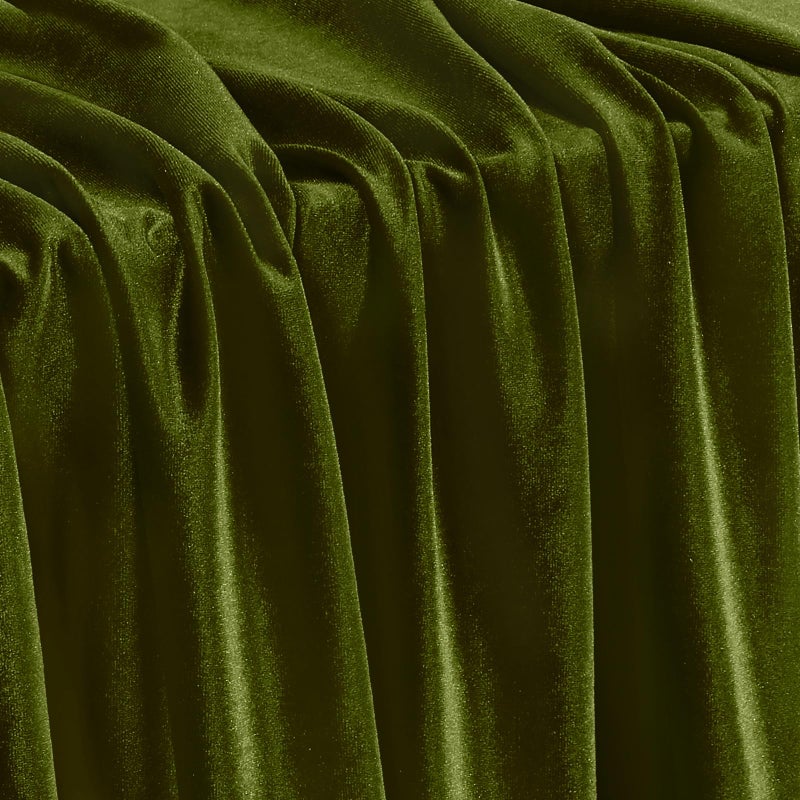 KKJIAF Olive Green Stretch Velvet Fabric 60 Inch Wide, 1 Yard Soft Stretchy Fabric for Sewing Clothes, Apparel, Costume, Crafts - 90% Polyester 10% Spandex - Image 1
