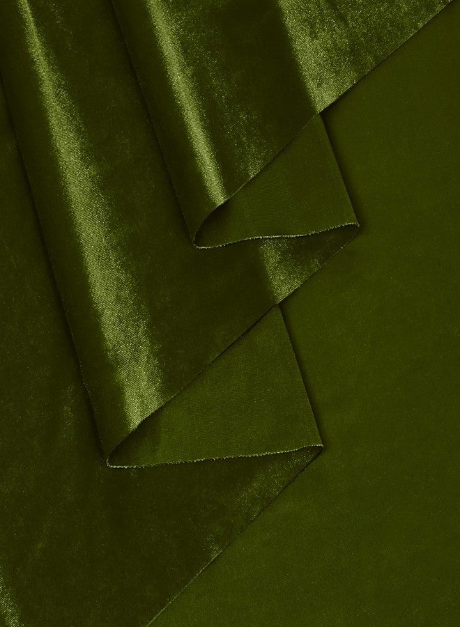 KKJIAF Olive Green Stretch Velvet Fabric 60 Inch Wide, 1 Yard Soft Stretchy Fabric for Sewing Clothes, Apparel, Costume, Crafts - 90% Polyester 10% Spandex - Image 5