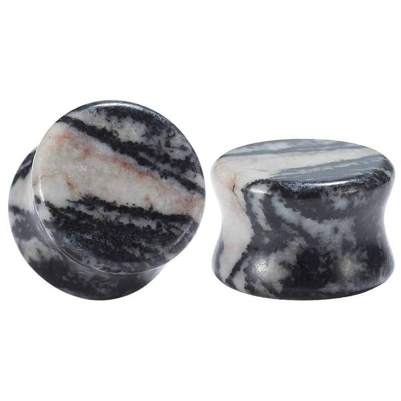 COOEAR 14PC 7 Pairs Stone Ear Plugs Double Flare Saddle Stretching Gauges Expander Stretchers 2G(6mm)-5/8"(16mm) - Image 3
