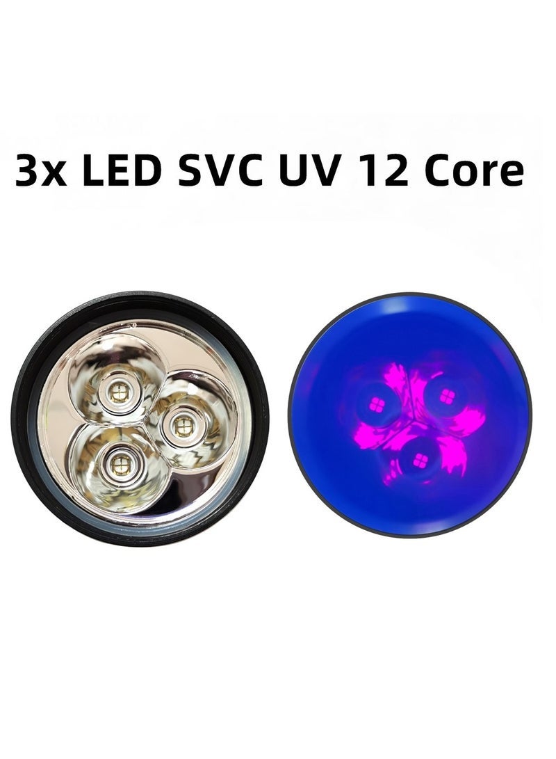 60W High Power UV Flashlight Blacklight Cat Dog Urine Stain Tinea Ore Money Scorpion Marker Rechargeable Ultraviolet torch lamp  - Image 5