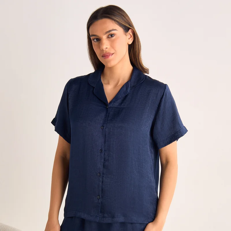 Splash FAV Velvet Satin Textured Shorts Set
