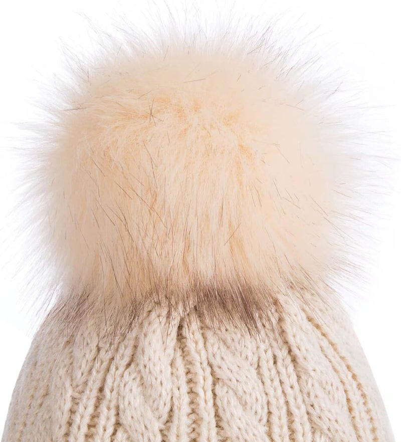 Alepo Kids Winter Beanie Hat, Children's Warm Fleece Lined Knit Thick Ski Cap with Pom Pom for Boys Girls - Image 3