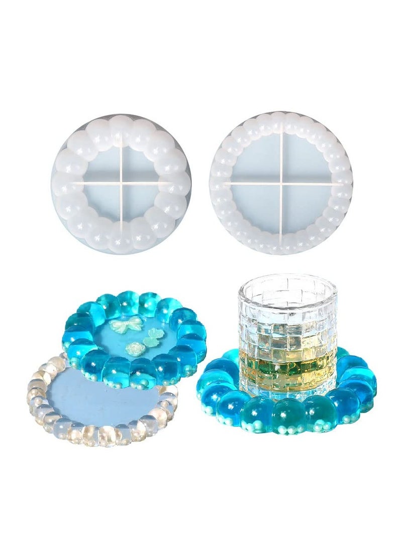 Excefore Resin Casting Coaster Molds 2PCS Round Irregular Silicone Mold For DIY Agate Slice Coasters Jewelry Trays Candle Holders Soap Dish Home Decoration  - Image 1