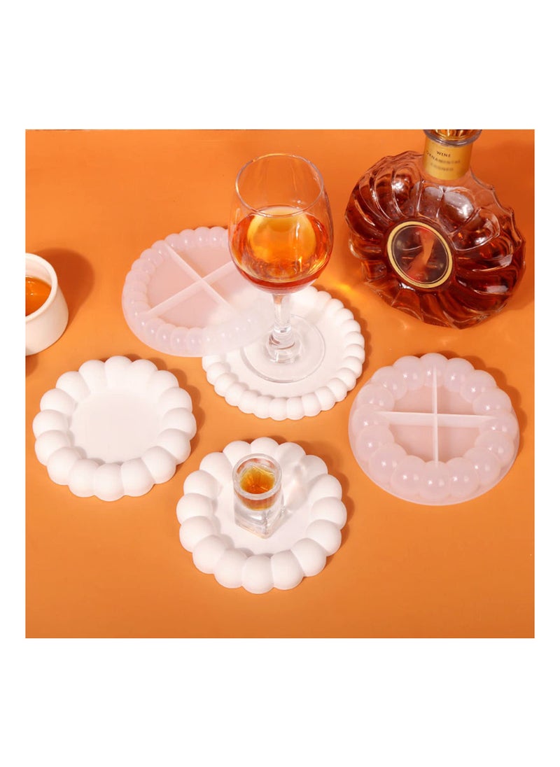 Excefore Resin Casting Coaster Molds 2PCS Round Irregular Silicone Mold For DIY Agate Slice Coasters Jewelry Trays Candle Holders Soap Dish Home Decoration  - Image 3