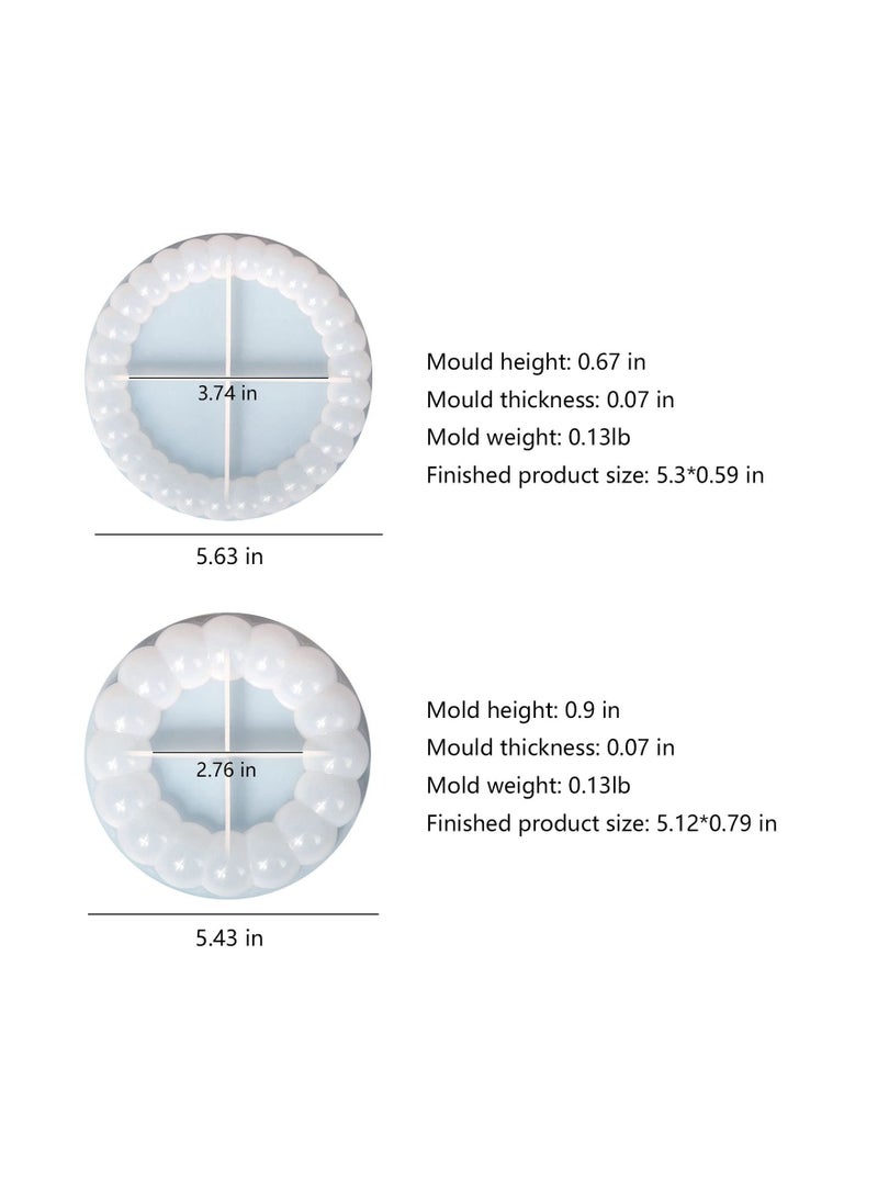 Excefore Resin Casting Coaster Molds 2PCS Round Irregular Silicone Mold For DIY Agate Slice Coasters Jewelry Trays Candle Holders Soap Dish Home Decoration  - Image 2