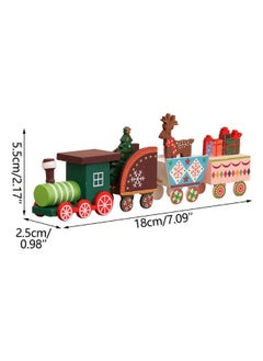Generic Wooden Train Tree Ornament Colorful Decor with Snowflake, Snowman, Reindeer, Wooden houses, Kids Toy Gift Holiday Party Decorations Multicolor  - Image 4