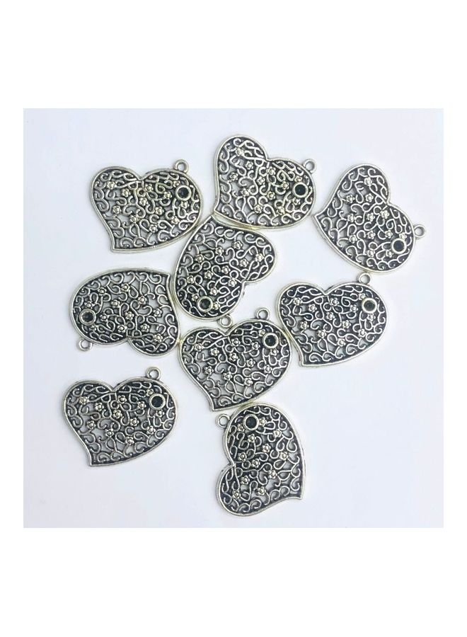 10-Piece Heart Shaped Metal Pendant Set