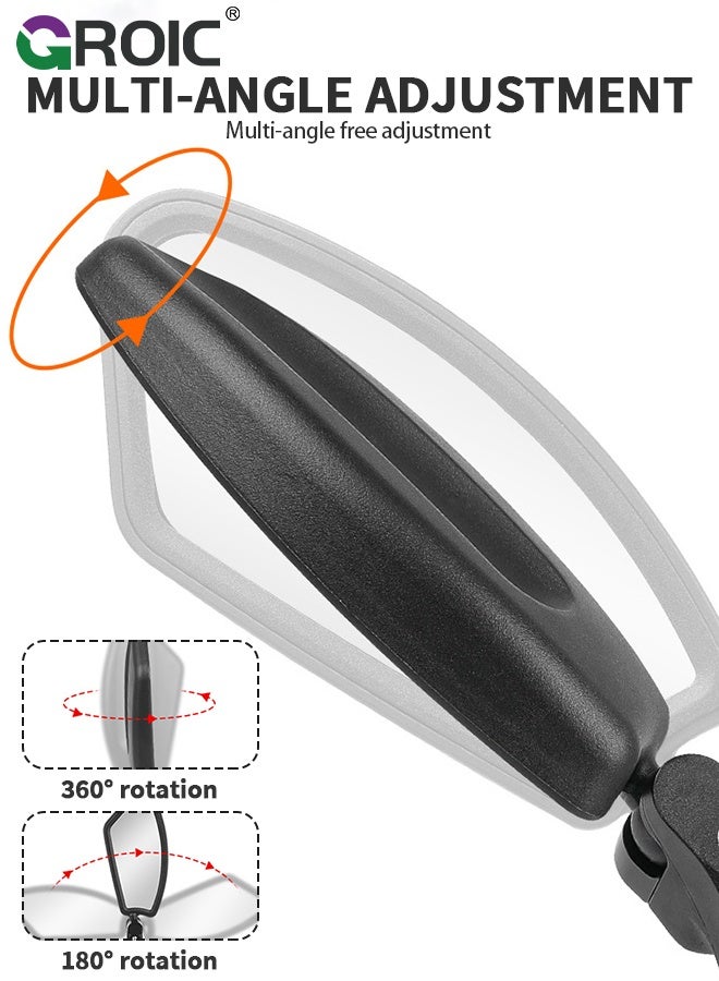 GROIC مرآة دراجة قابلة للتعديل مثبتة على المقود، مرايا خلفية للدراجات، مرايا للدراجات الكهربائية، مرايا للدراجات للمقود، مرآة خلفية للدراجات الجبلية، BMX والدراجات المدينة - Image 5