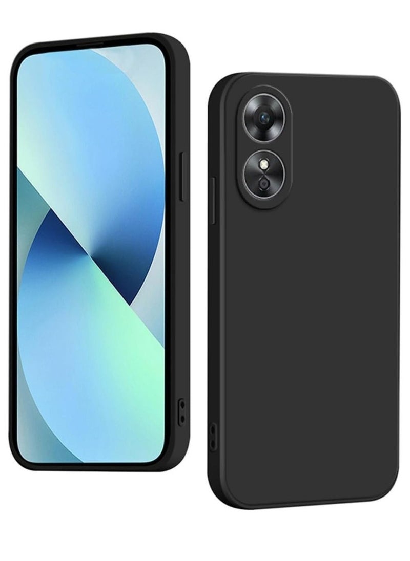 BGM "Silicone Case for Oppo A58 4G: Liquid Gel Rubber Bumper with Soft Microfiber Lining, Slim Hard Shell, and Shockproof Protective Cover in Black!" 