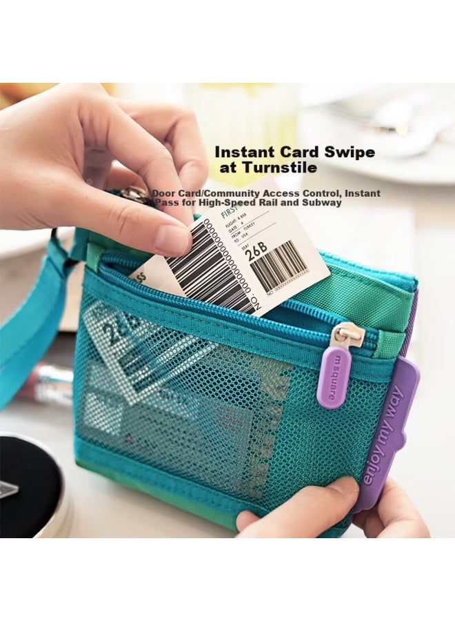 M Square Handheld Coin Purse Small Clutch Storage Bag Mini Makeup Bag Sanitary Napkin Pouch Small Square Bag Portable Lavender Purple - Image 2