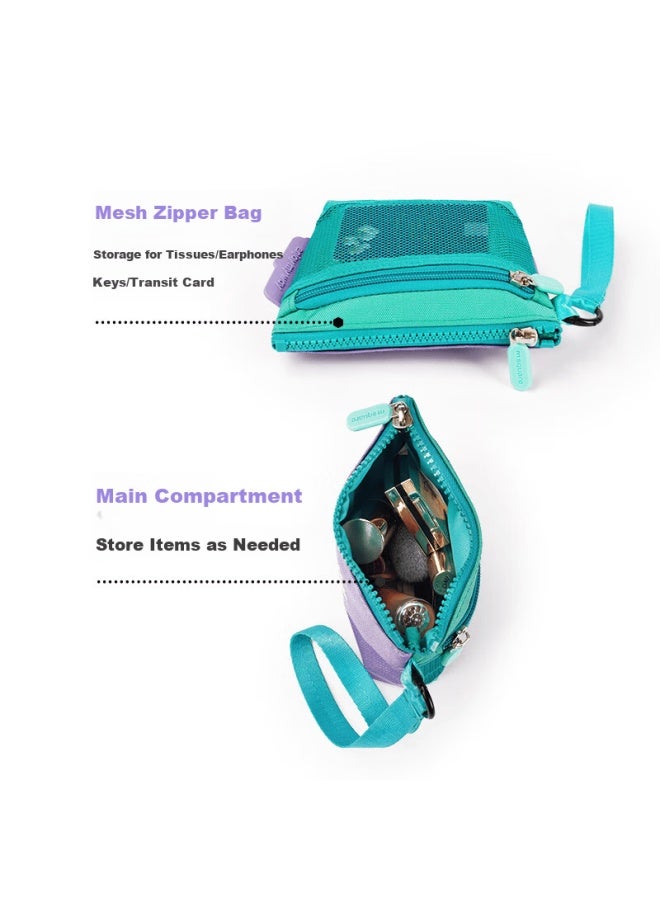 M Square Handheld Coin Purse Small Clutch Storage Bag Mini Makeup Bag Sanitary Napkin Pouch Small Square Bag Portable Lavender Purple - Image 4