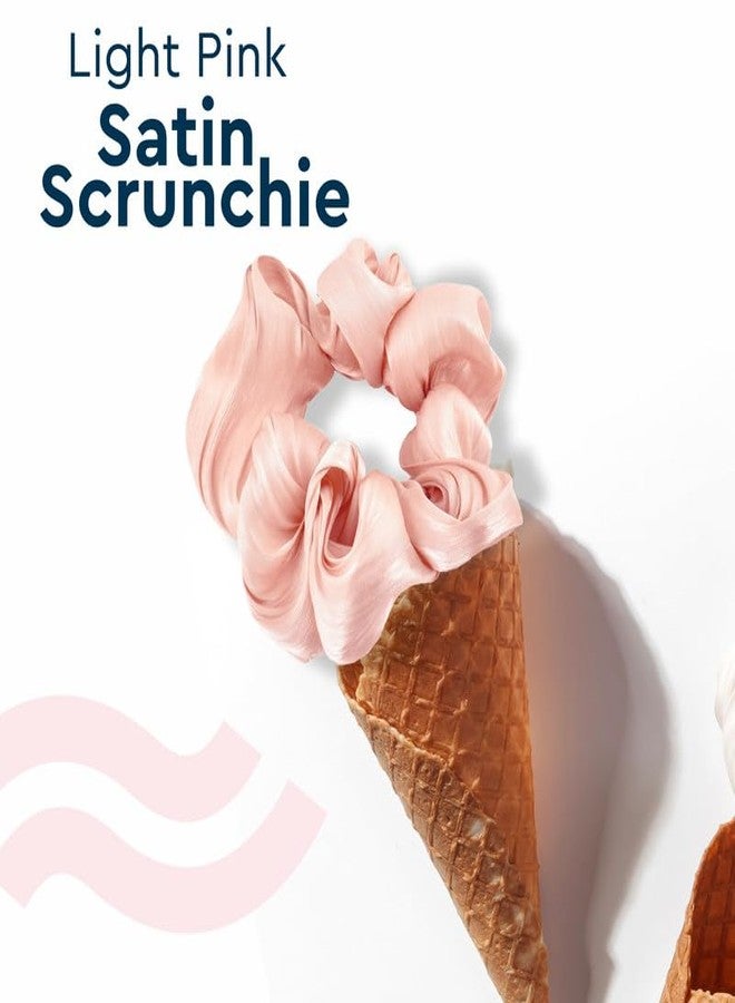 GUBB Satin Scrunchies White & Light Pink For Women | Minimises Hair Loss & Breakage | Reduces Hair Damage & Split Ends | Frizz-Free & Crease-Free Hair | Prevents Dents, Snags & Ridges - Image 4