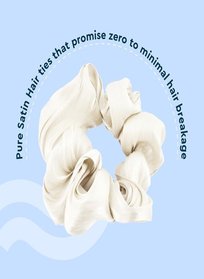 GUBB Satin Scrunchies White & Light Pink For Women | Minimises Hair Loss & Breakage | Reduces Hair Damage & Split Ends | Frizz-Free & Crease-Free Hair | Prevents Dents, Snags & Ridges - Image 3