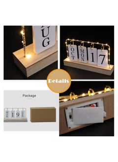Generic Wooden Perpetual Calendar with Metal Stand for Office and Home Decor 2023 Monthly and Weekly Planner Desk Decoration in White Color  - Image 5