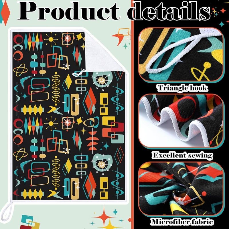 Bencailor 6 Pcs Kitchen Towels Decorative Sets Dish Towels Absorbent Fast Drying Hand Tea Vintage Hanging Reusable Cleaning Dishcloths for Cooking Farmhouse Bathroom Accessory (Black,Graphics) - Image 5