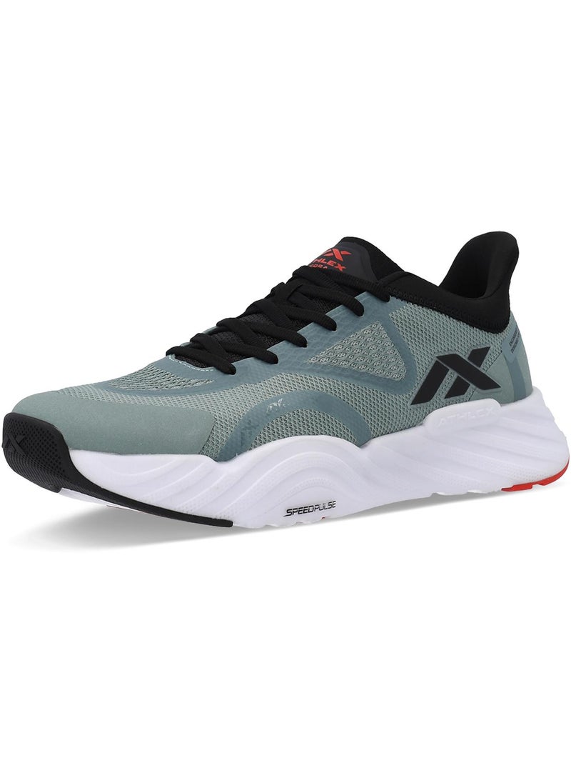 Athlex - Men’s Running Shoes for Training - Versa M Green/Grey, Lightweight Sneakers with Breathable Mesh & Cushioned Sole - Image 1
