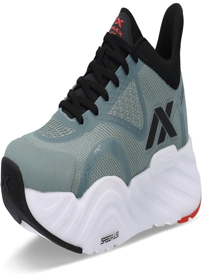 Athlex - Men’s Running Shoes for Training - Versa M Green/Grey, Lightweight Sneakers with Breathable Mesh & Cushioned Sole - Image 1