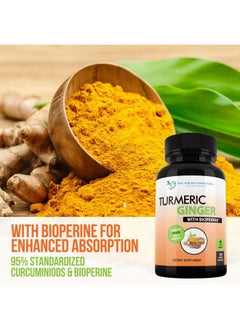 DOCTOR RECOMMENDED SUPPLEMENTS Turmeric Curcumin with Ginger, 95% Curcuminoids with BioPerine - 180 Veggie Capsules - Made in USA  - Image 3