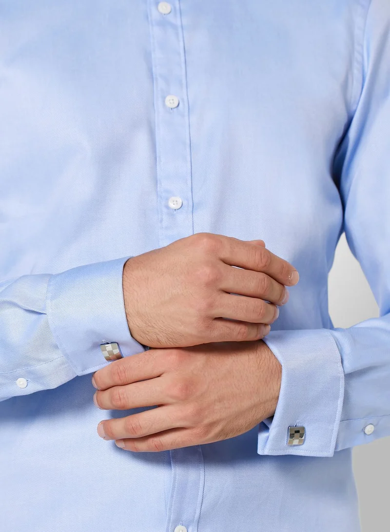 Tm Lewin Slim Fit Blue Oxford Shirt Buy Blue White Striped Formal