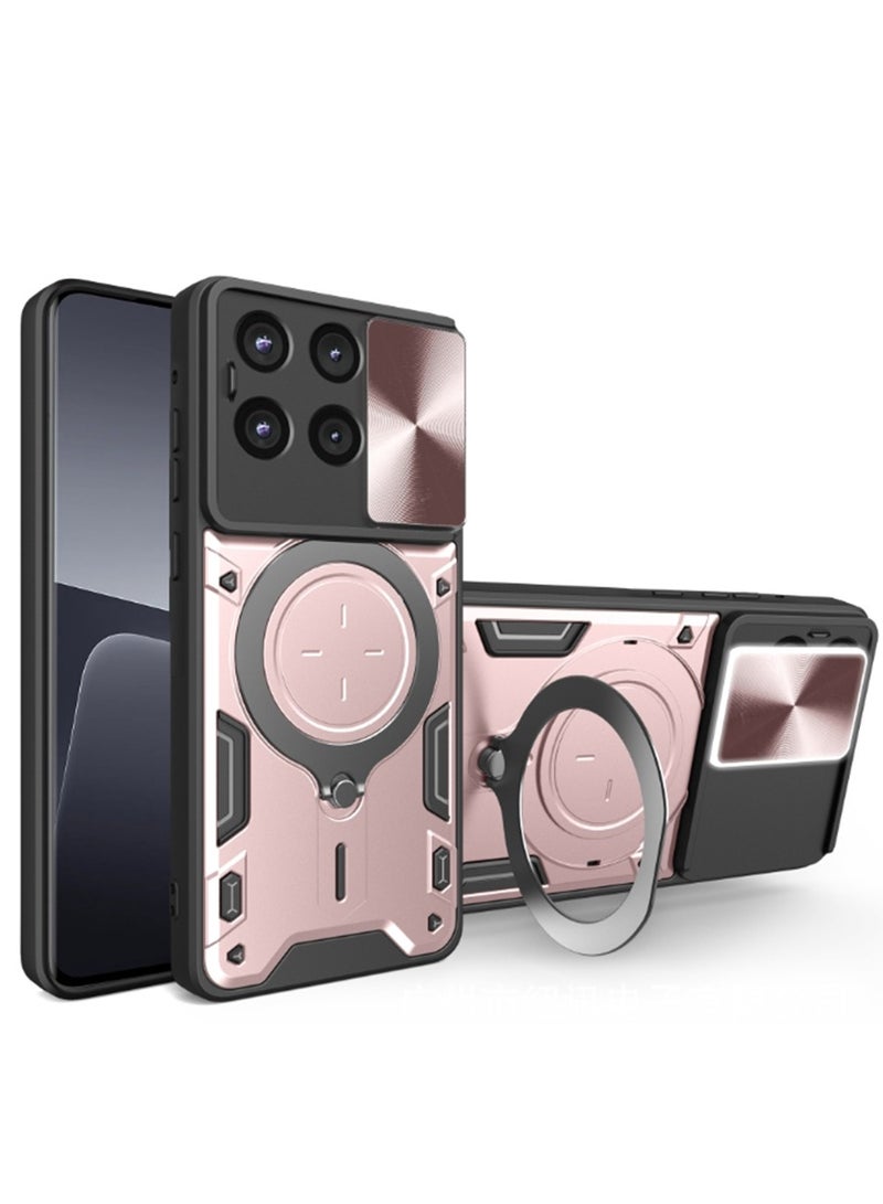 Phone Case Cover For Motorola Edge 50 5G , Slide Camera Lens Cover, Magnetic Ring Holder Kickstand Protective Phone Case for Motorola Edge 50 5G.